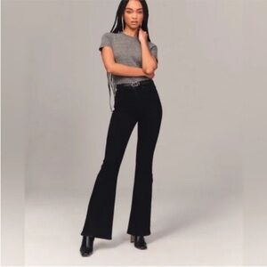 Abercormbie & Fitch The Flare Ultra High Rise Jeans Black Sz 26/2 Curve Love